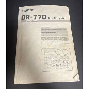 Boss DR-770 Drum Machine Original Factory Owner’s Manual Paperback Vintage